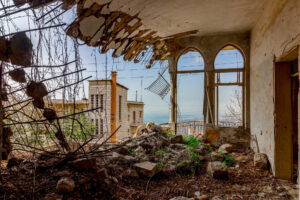 Ruins of a derelict mansion in lebanon after the war