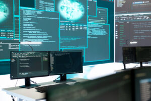 Screens from a military room controlling data.
